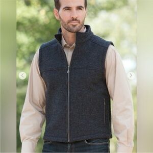 Mens Ibex Blue Wool Vest sz S *AS IS*